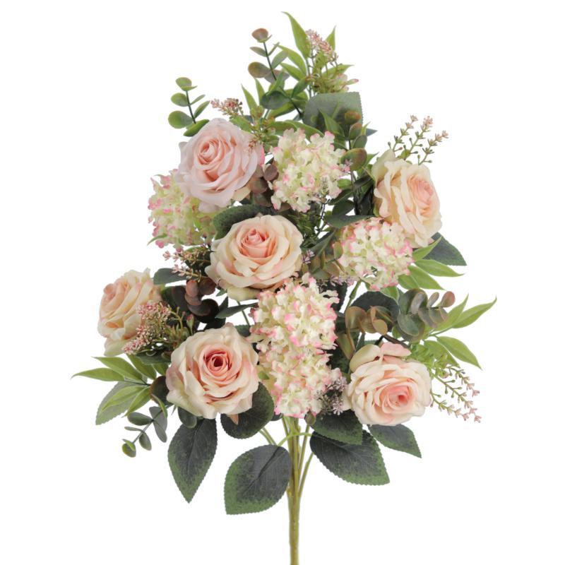 PALMA VIBURNUM ROSAS SALMON