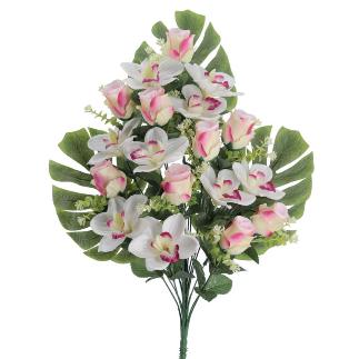 PALMA CYMBIDIUM CAPULLOS CREMA FUCSIA
