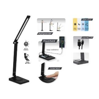 LAMPARA ESTUDIO LED CON POWERBANK NEGRO