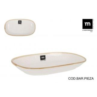 BANDEJA OVAL 25.4X14X3.3 CM MILKCREAM