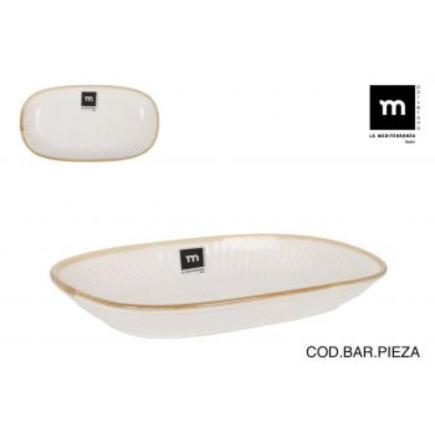 BANDEJA OVAL 25.4X14X3.3 CM MILKCREAM