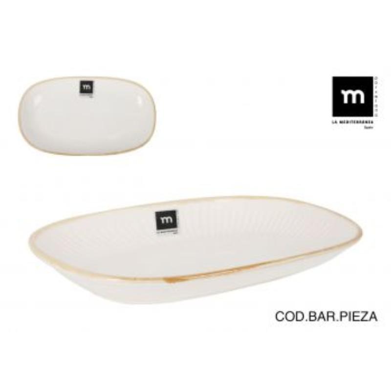 BANDEJA OVAL 30X17.5X3.2 CM MILKCREAM MD