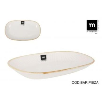 BANDEJA OVAL 30X17.5X3.2 CM MILKCREAM MD