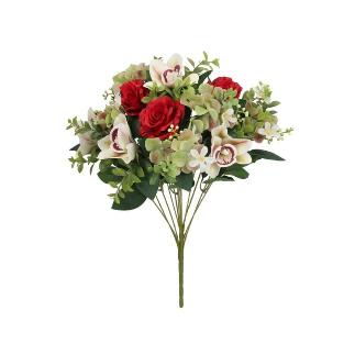 RAMO ROSAS-ORQUIDEA X 12 -50 CM ROJO