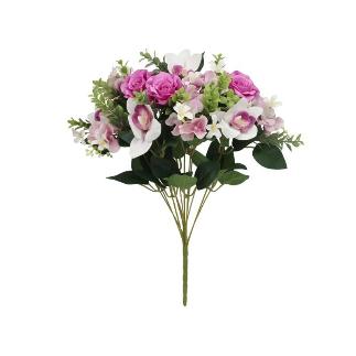 RAMO ROSAS-ORQUIDEA X 12 -50 CM VIOLETA