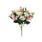 RAMO ROSAS-ORQUIDEA X 12 -50 CM CREMA