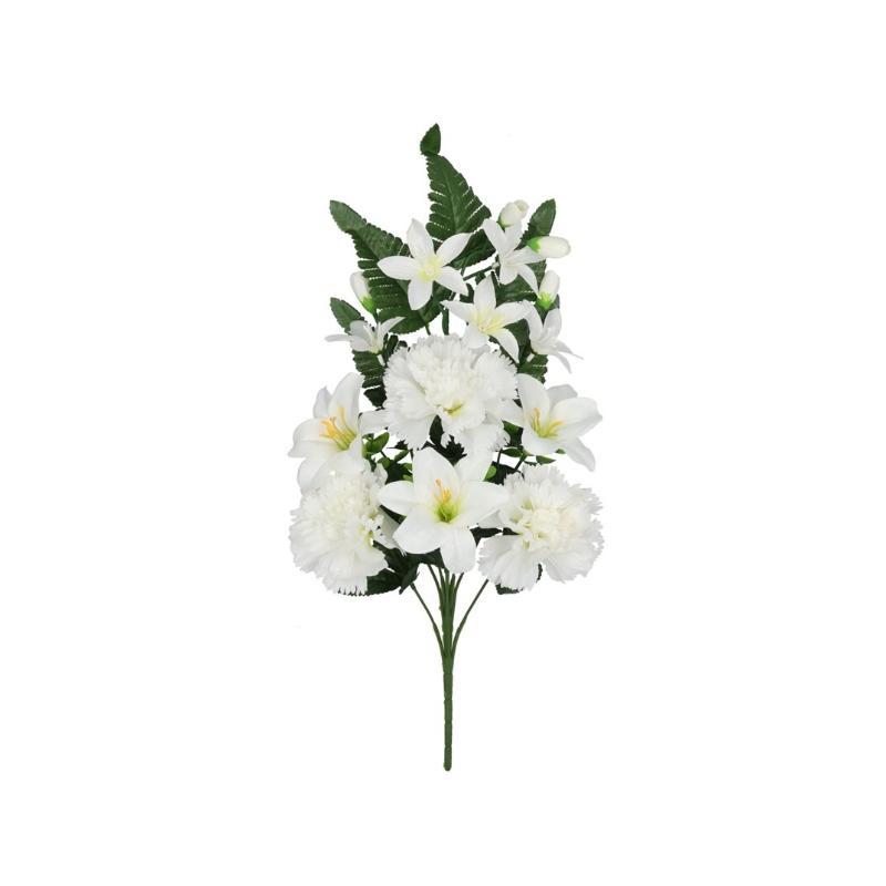CONJUNTO CLAVEL-AZUCENA X 9-53 CM BLANCO