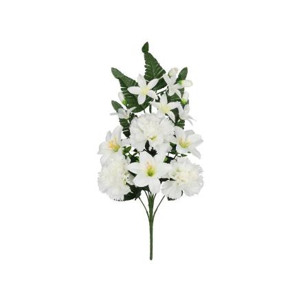 CONJUNTO CLAVEL-AZUCENA X 9-53 CM BLANCO