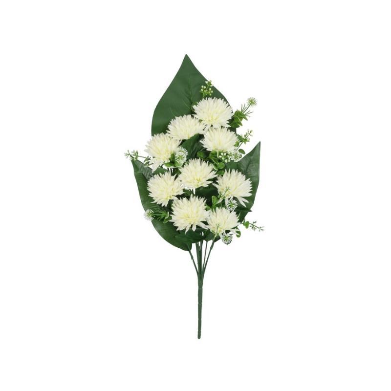 CONJUNTO CRISANTEMOS MIX X 9-51 CM BLANCO