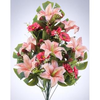 RAMO PALMA LILIUM/PANSY X 18 66 CM SALMON