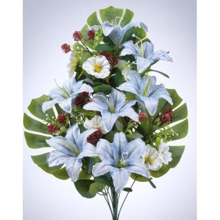 RAMO PALMA LILIUM/PANSY X 18 66 CM AZUL