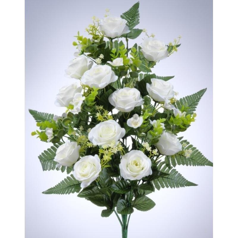RAMO PALMA ROSAS/MINI ORCHID X 18 66 CM CREMA