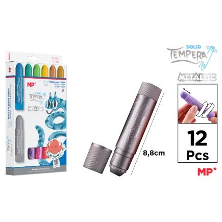 TEMPERA SOLIDA METALIZADO 12 UDS