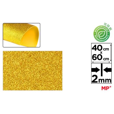 GOMA EVA PURPURINA BIODEGRADABLE 40X60 ORO VIEJO