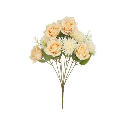 RAMO CRISANTEMO-ROSAS (A) X 9-45 CM BEIGE