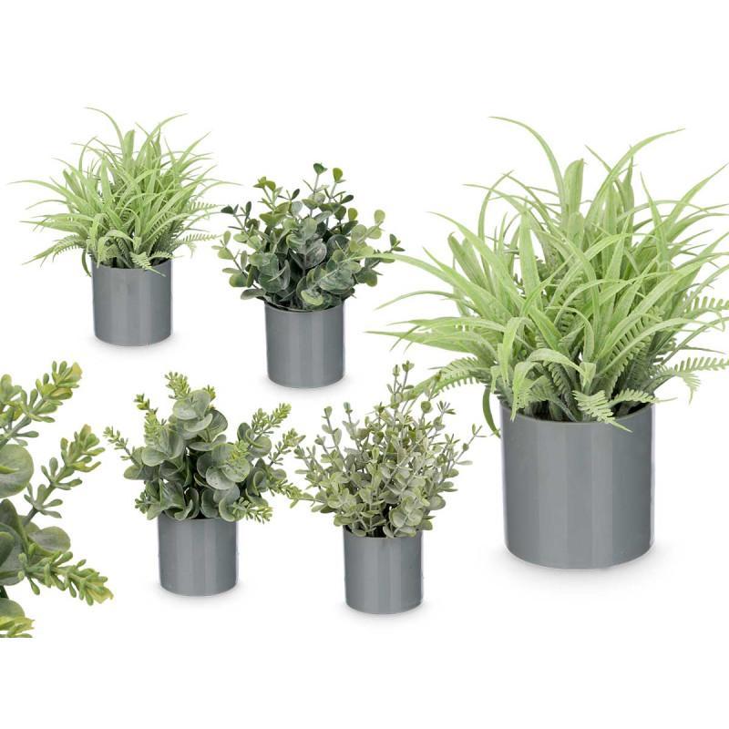 MACETA CILINDRO HOJAS VERDE SURT4