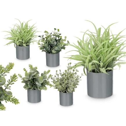 MACETA CILINDRO HOJAS VERDE SURT4