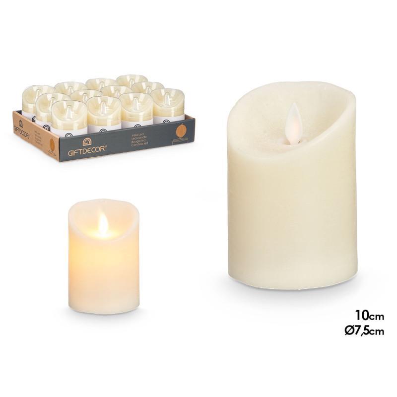 VELA LED CREMA PEQUEÑA 10 CM