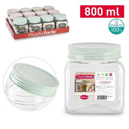 BOTE CLASSIC CUADRADO 800 ML PET SURT VRM