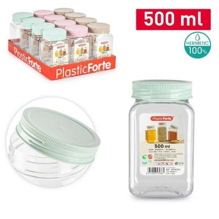 BOTE CLASSIC CUADRADO 500 ML PET SURT VRM