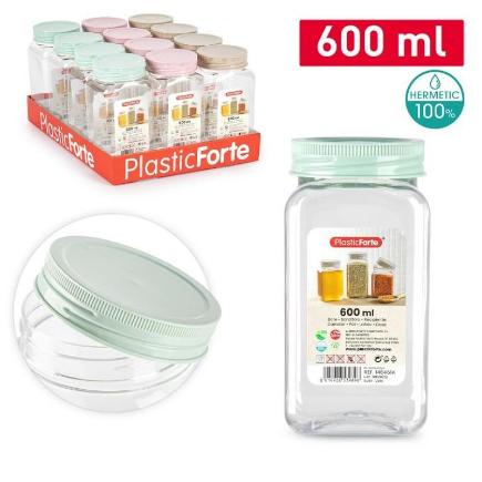 BOTE CLASSIC CUADRADO 600 ML PET SURT VRM