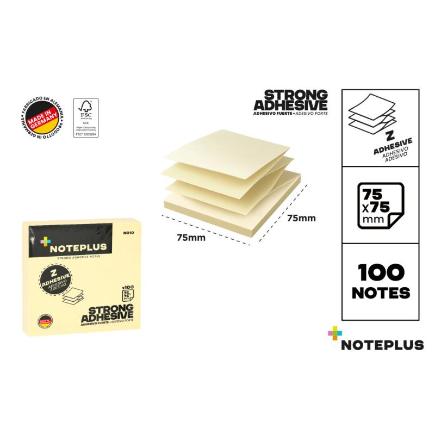 NOTAS ADH AMARILLO 75X75 MM 100H