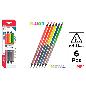 LAPICES BICOLOR METAL Y FLUOR 6 UDS
