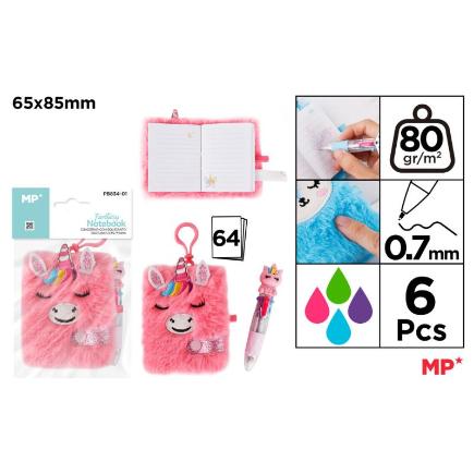 LIBRETA PELO UNICORNIO CON BOLIGRAFO