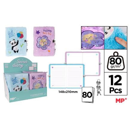 LIBRETA DE PELUCHE CON CANDADO A5