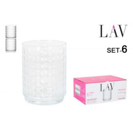 SET 6 VASOS LARGOS APILABLES 500 CC TESSA