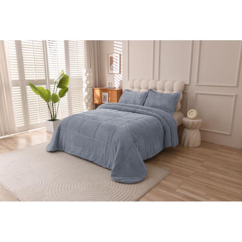 CONFORTER SHERPA EFECTO DN ALICE GRIS PERLA 270X260