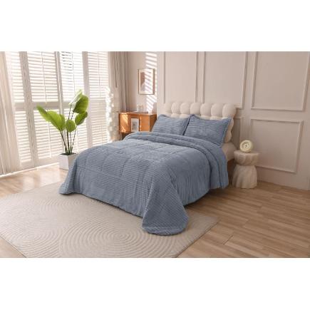 CONFORTER SHERPA EFECTO DN ALICE GRIS PERLA 270X260