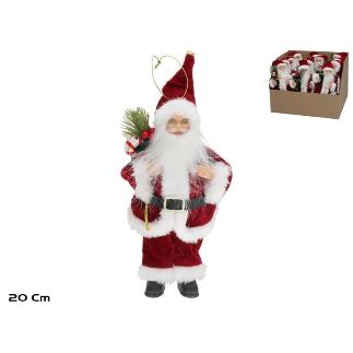 PAPA NOEL C/REGALO 20 CM ROJO 2STD