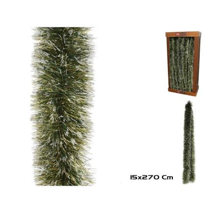 GUIRNALDA DORADA PUNTAS BLANCAS 150 MM X 2.7 M