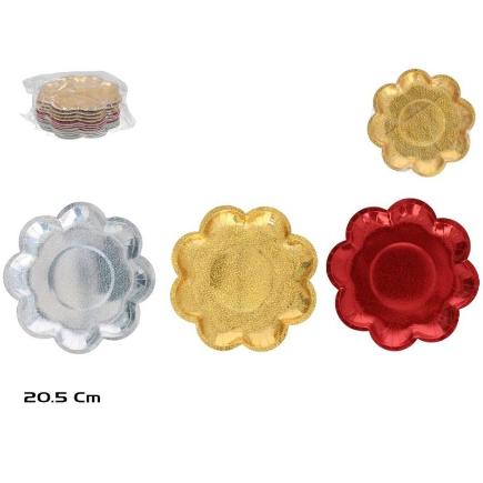 SET 7 PLATOS PAPEL EFECTO LASER 20.5 CM 3 SURT