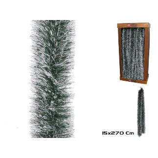GUIRNALDA PLATA PUNTAS BLANCAS 150 MM X 2.7 M