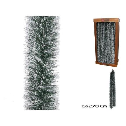 GUIRNALDA PLATA PUNTAS BLANCAS 150 MM X 2.7 M