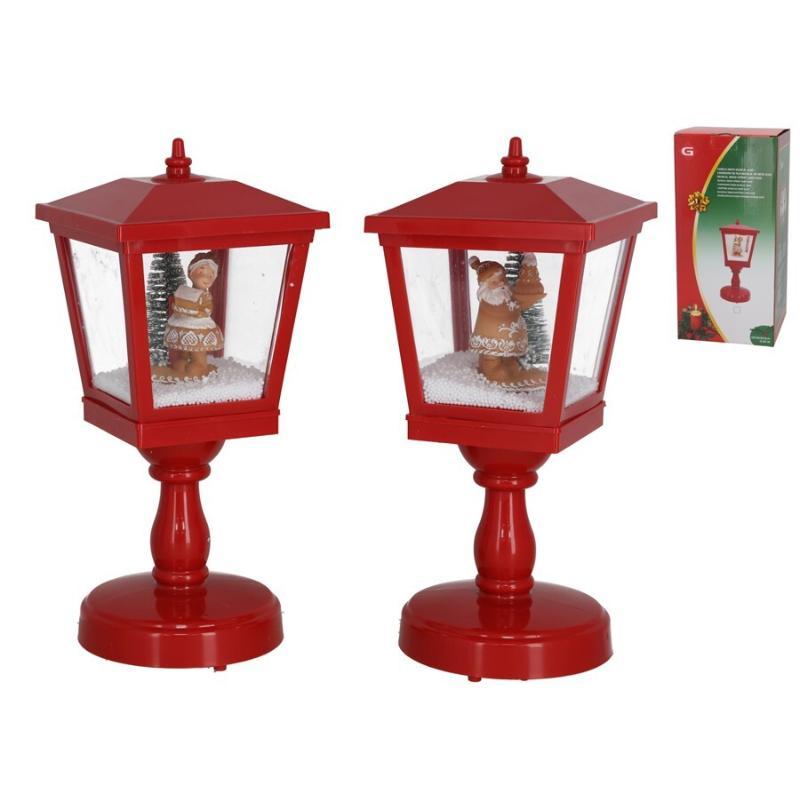 FAROLA NIEVE MUSICAL 4 LED 2 STD 13X13X32.5 CM