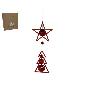 COLGANTE ESTRELLA/ARBOL CON BOLAS ROJAS 70 CM