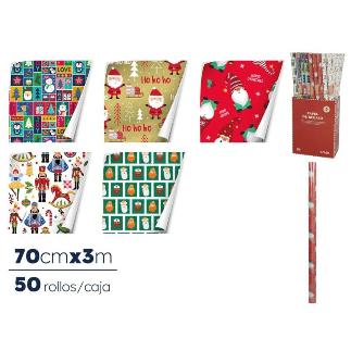 ROLLO PAPEL REGALO XMAS 0.70X3 M