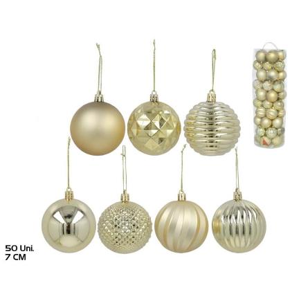 SET 50 BOLAS 7 CM DORADO FAY
