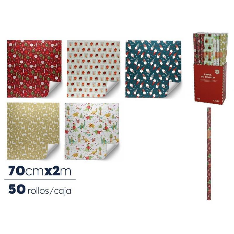 ROLLO PAPEL REGALO XMAS 0.70X2 MT
