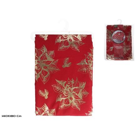 MANTEL FLORES ORO ROJO 140X180 CM RUPIN