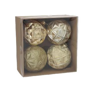 S/4 BOLA NAVIDAD EUMEYN 12 CM DORADA