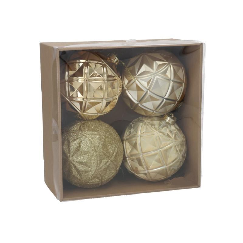 S/4 BOLA NAVIDAD EUMEYN 12 CM DORADA