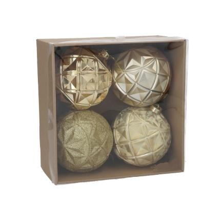 S/4 BOLA NAVIDAD EUMEYN 12 CM DORADA