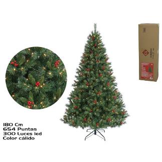 PINO NAVIDAD 180 CM 654 PUNTAS C/300 LEDS