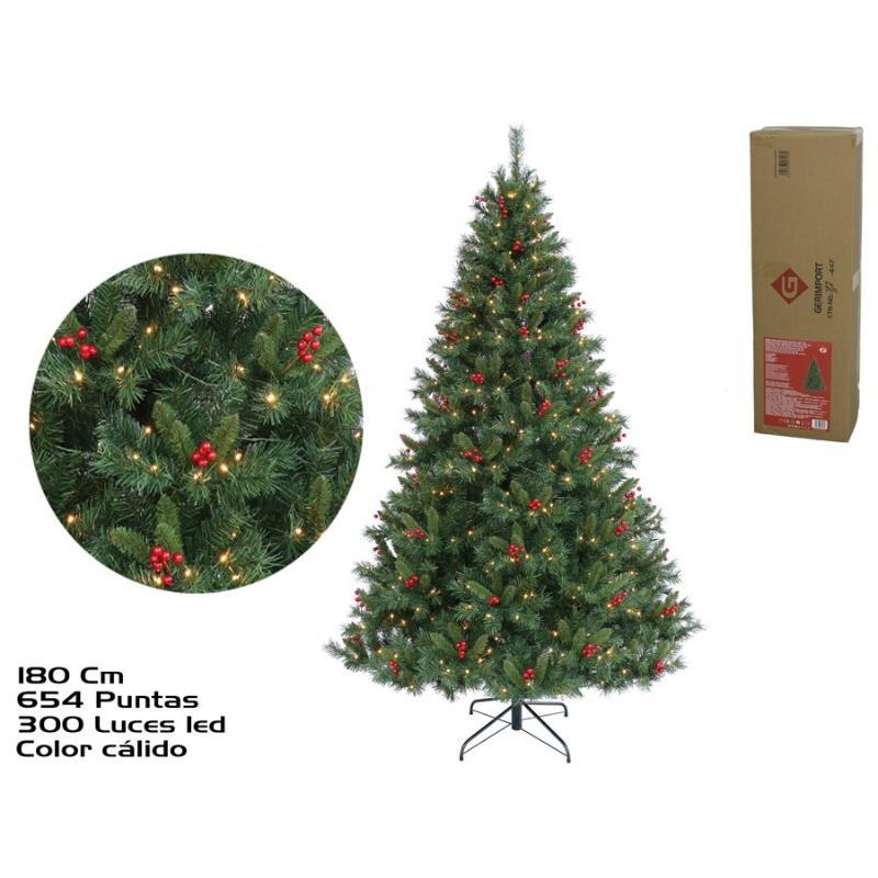 PINO NAVIDAD 180 CM 654 PUNTAS C/300 LEDS