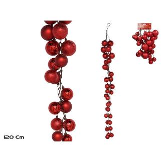GUIRNALDA BOLAS 120 CM ROJO