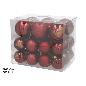 SET 30 BOLAS NAVIDAD 6CM/8CM BURDEOS
